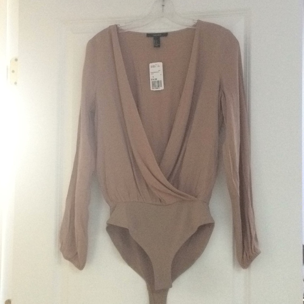 F21 taupe body suit. NWT